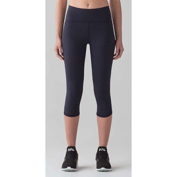 Lululemon Train Times Crop 17" Midnight Navy Athletic Crop Pants 8 - Picture 2 of 6